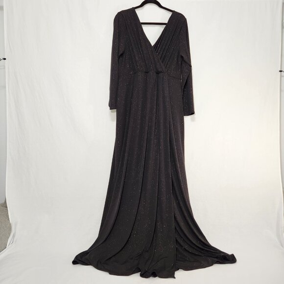 TIFFANY ROSE Maternity Isabella Glitter Black Surplice Dress Size6 USA 14/16. - Picture 3 of 16